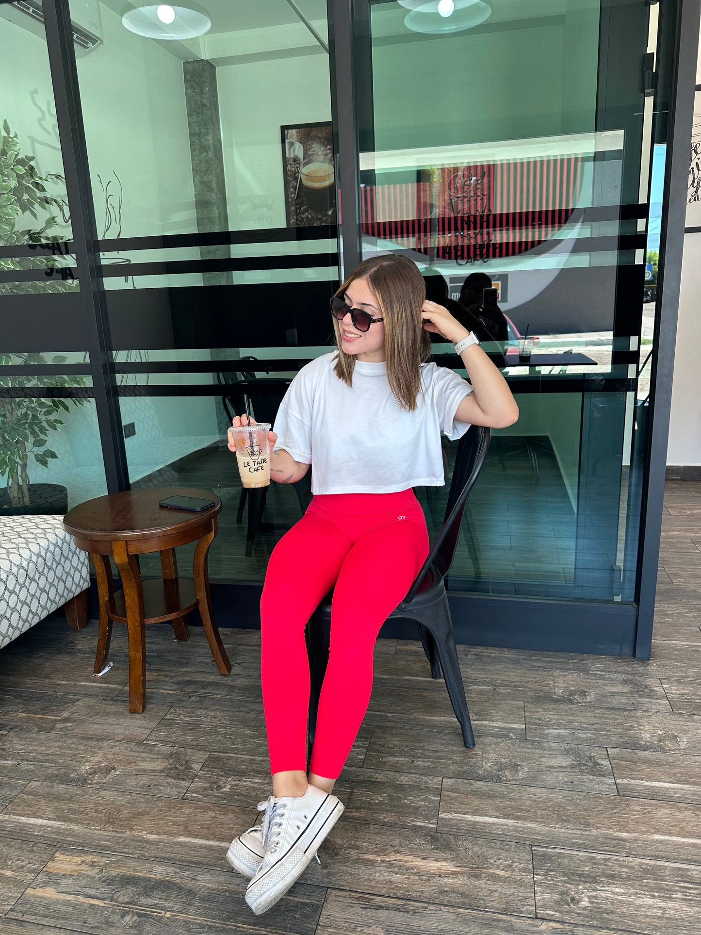 Leggins Liso con push up- Rojo