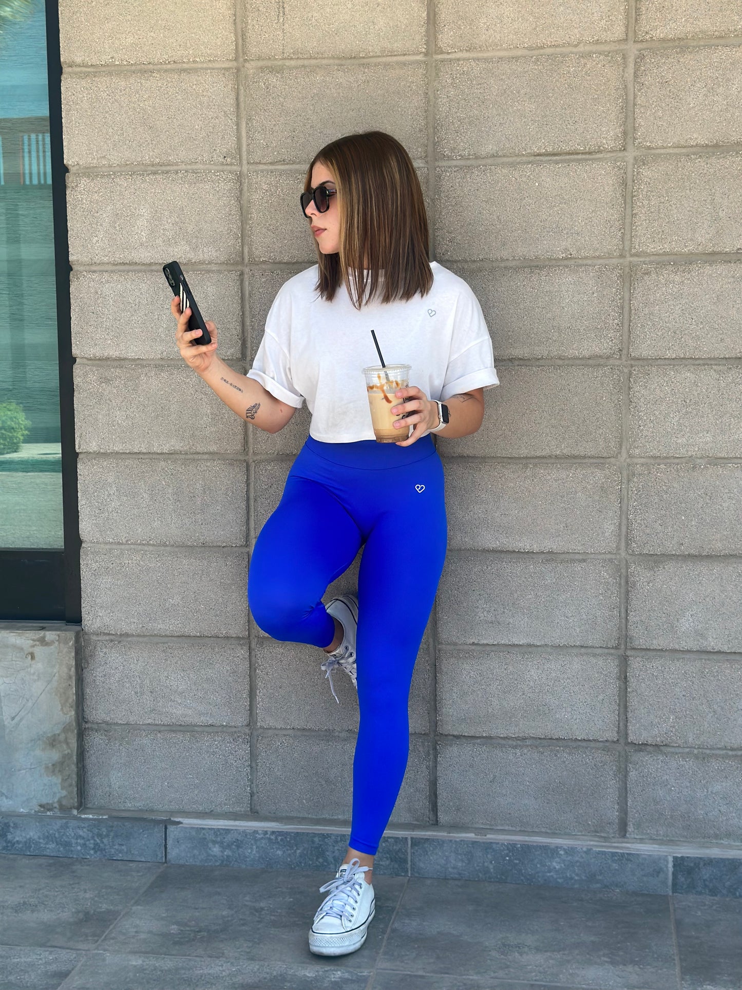 Leggins Liso con push up- Azul Electrico