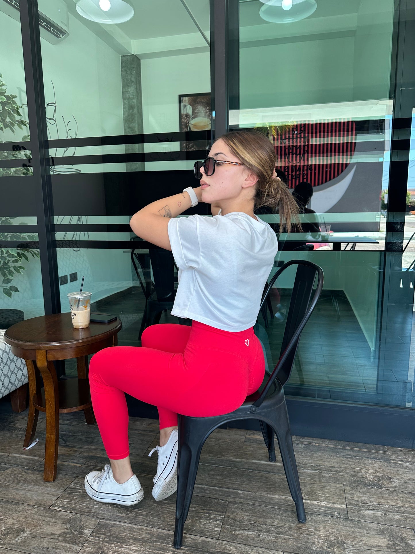 Leggins Liso con push up- Rojo