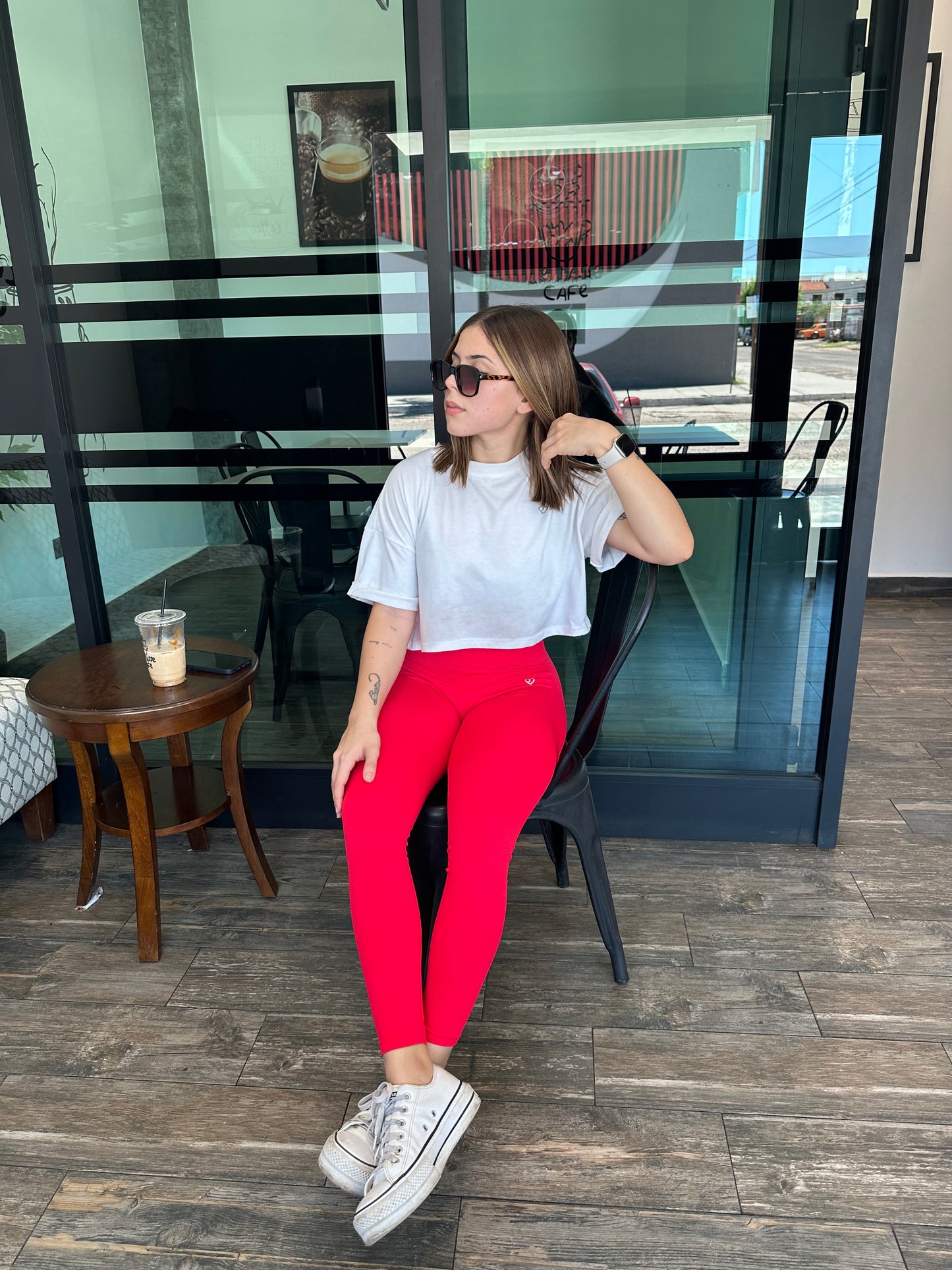 Leggins Liso con push up- Rojo